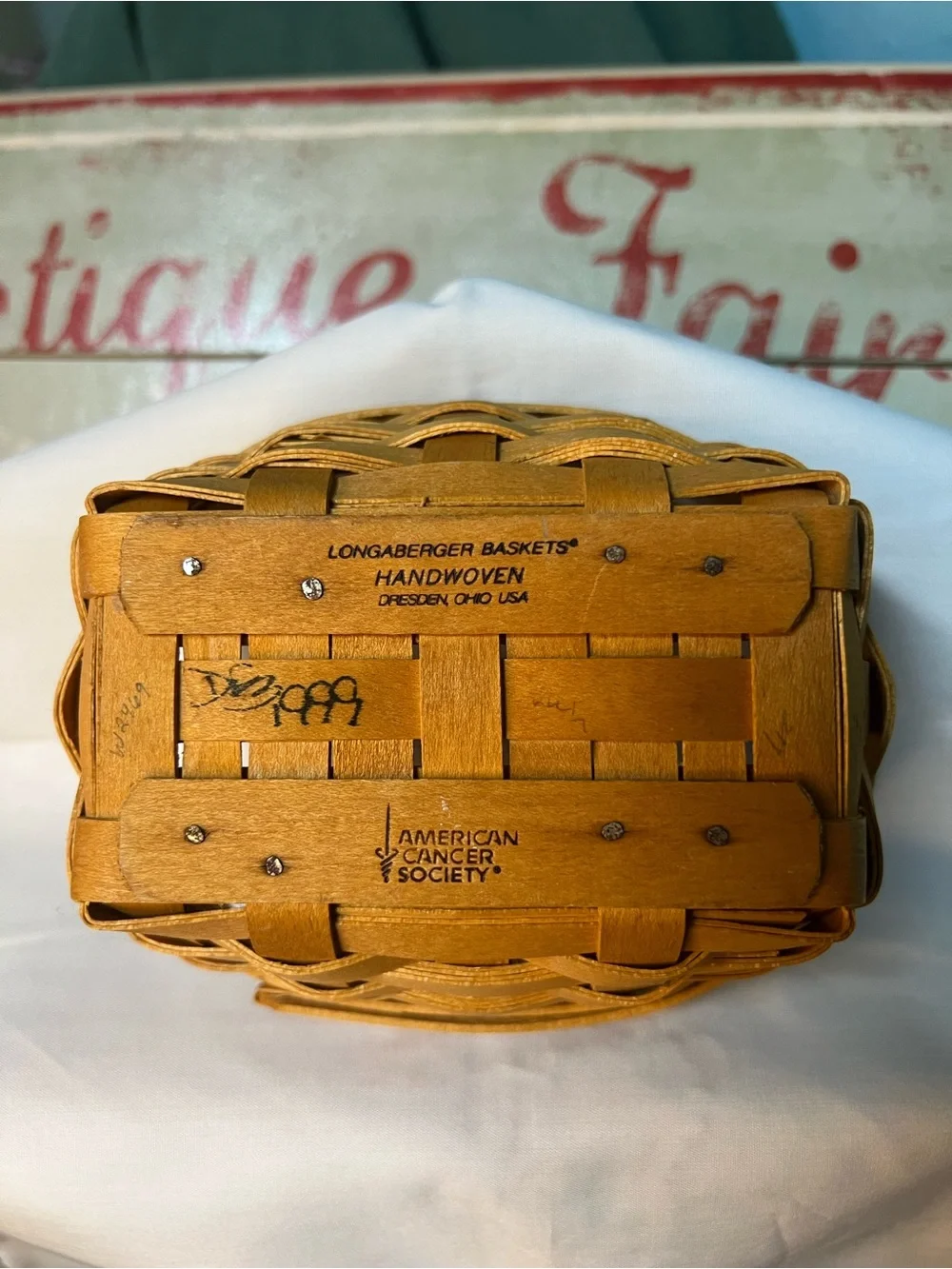 Longaberger “Horizon of Hope” Basket American Cancer Society 1998